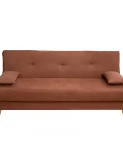 Canapea ROMA extensibila, 3 locuri, cu arcuri si lada depozitare, caramiziu, 190x87x92 cm