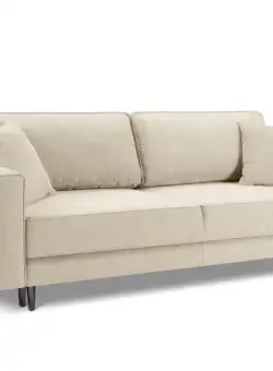 Canapea tapitata Fano 3 locuri picioare negre – L233 x l102 x h89 cm