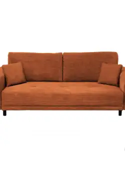 Canapea VEGA extensibila, 3 locuri, cu arcuri si lada depozitare, caramiziu, 240x111x72 cm