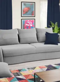 Canapea Velur Gri Deschis