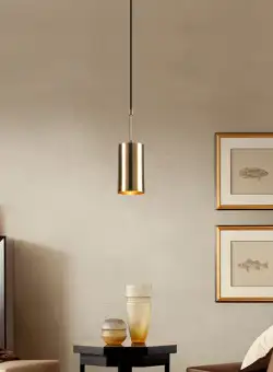 Candelabru Kem, 40 W, Auriu/Negru, D 9 x H 124 cm