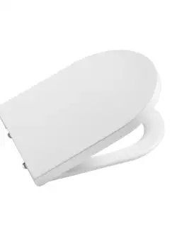 Capac WC Roca Inspira Round Compact cu inchidere lenta si QuickRelease alb