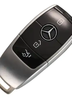 Carcasa cheie auto Techstar® pentru Telecomanda Inteligenta, compatibila cu Mercedes Benz, C200L, E300L, S320, S350L, GLC, 3 Butoane, Negru