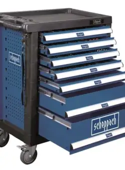 Carucior portabil cu scule TW1000 Scheppach 5909304900, 7 sertare, 263 piese
