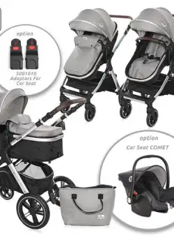Carucior transformabil Lorelli Viola, 0-22 kg, 0-4 ani (Gri)