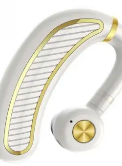 Casca Bluetooth Techstar® K21 Alb/Auriu, Sunet HD, Autonomie Mare