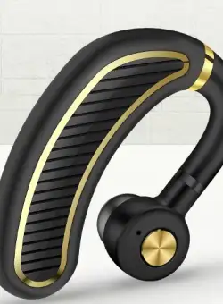 Casca Bluetooth Techstar® K21 Negru/Auriu, Sunet HD, Autonomie Mare, Ultra Usor