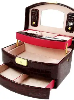 Caseta Bijuterii Piele Ecologica Visinie TABITHA WZ1218