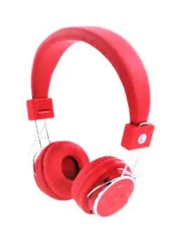 Casti Audio Stereo Wireless, OnEar, Microfon Incorporat, Bluetooth, MP3, FM, Slot Card, Pliabile, Rosu