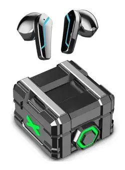 Casti Bluetooth pentru Gaming Techstar® K99, Bluetooth 5.0, Microfon, Control prin atingere, Indicator LED, Rezistente la apa, potrivite pentru jocuri video/fitness/birou, dock pentru incarcare, Gri