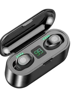 Casti F9 Mini Smart TWS Techstar®, Wireless, Bluetooth V5.0, SplashResistent, Touch, iOS, Android, Negru