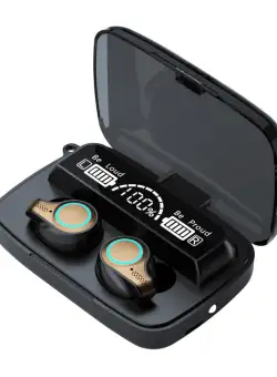 Casti Smart Techstar® M9-18, Wireless, Bluetooth V5.1, Touch, Display Digital, 2000mAh, pentru iPhone Xiaomi Huawei, Negru