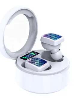 Casti Smart Techstar® TWS S30, Wireless, Bluetooth V5.0, IPX6, HD Audio, Touch, iOS, Android, Type-C, Alb