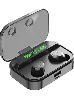 Casti wireless bluetooth In ear hands free control touch carcasa protectie si incarcare TWS AKS-T50 Negru