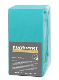 Cearsaf cu elastic jerse din bumbac Turcoaz 120/60 CM