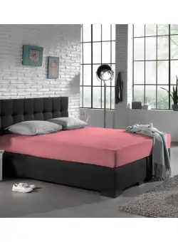 Cearsaf de pat dublu cu elastic Enkel, 140 x 200, roz