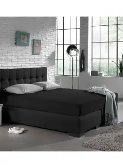 Cearsaf de pat dublu cu elastic Enkel, 160 180 x 200, negru