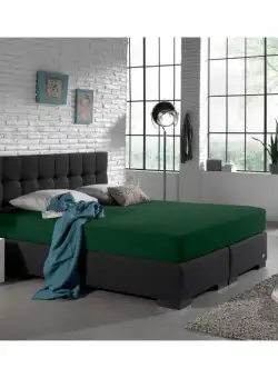 Cearsaf de pat dublu cu elastic Enkel, 160 180 x 200, verde