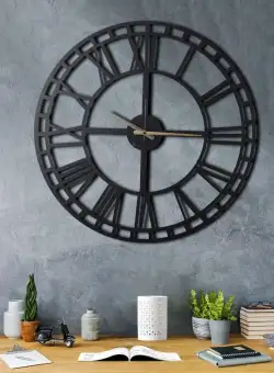 Ceas de perete Classic XL, Negru, 70x1x70 cm