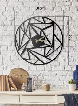 Ceas de perete Prisma, Negru, 50x0.2x50 cm