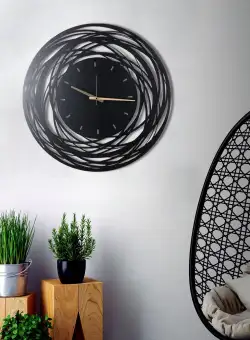 Ceas de perete Timeless Zone, Negru, 50 x 50 cm