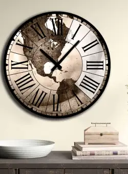 Ceas decorativ din MDF 5050MS, Multicolor, 50x0,12x50 cm