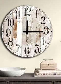 Ceas decorativ din MDF Home Art, Multicolor, 50x0.5x50 cm