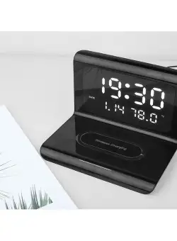 Ceas digital cu alarma si incarcare wireless pentru smartphone