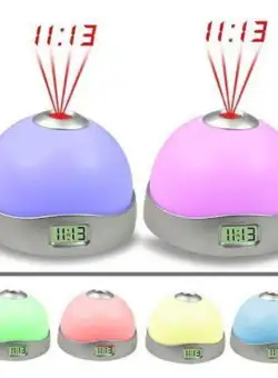 Ceas multicolor cu alarma si proiectie ora cu stele pe tavan