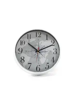 Ceas perete WORLD, gri, 29x4.5 cm