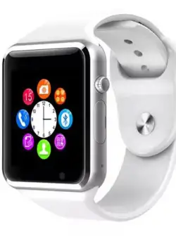 Ceas Smartwatch Techstar® A1, Camera Foto, Ecran 1.54inch, Bluetooth, Compatibil SIM si MicroSD, Apelare, Alb