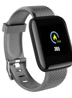 Ceas Smartwatch Techstar® D13 Gri, Ecran LCD 1.3inch, Bluetooth 4.0, Compatibil Android & iOS, Unisex, Rezistent la Apa