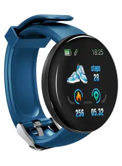 Ceas Smartwatch Techstar® D18, 1.3inch OLED, Bluetooth 4.0, Monitorizare Tensiune, Puls, Oxigenarea Sangelui, Waterproof IP65, Albastru