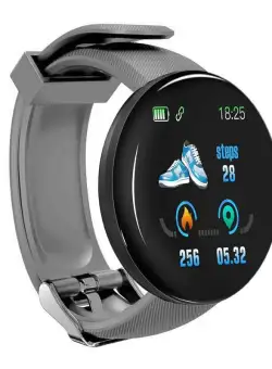Ceas Smartwatch Techstar® D18, 1.3inch OLED, Bluetooth 4.0, Monitorizare Tensiune, Puls, Oxigenarea Sangelui, Waterproof IP65, Gri