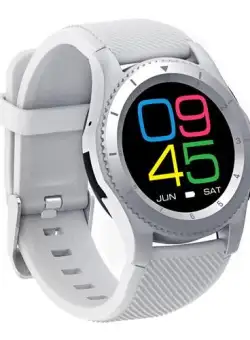 Ceas Smartwatch Techstar® DT No.1 G8, MTK2502, Bluetooth 4.0, SIM, Notificari, Monitorizare Puls, Culoare Alb