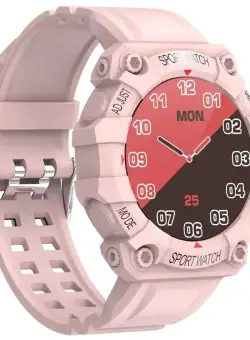 Ceas Smartwatch Techstar® FD68, 1.3 inch IPS, Design Sport, Bluetooth 4.0, Monitorizare Tensiune, Puls, Roz