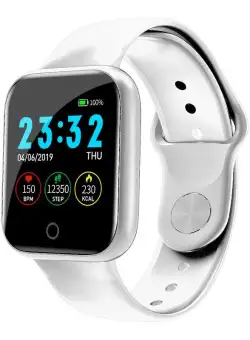 Ceas Smartwatch Techstar® I5, 1.3 inch OLED, Bluetooth 4.0 + EDR, Monitorizare Tensiune, Puls, Oxigenare Sange, Alerte Hidratare, Alb
