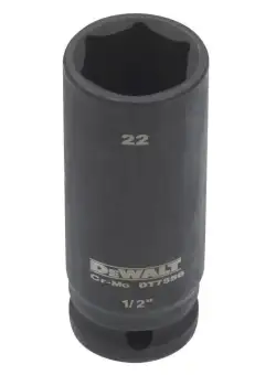 Cheie tubulara de impact adanca 1/2 DeWalt 22 mm - DT7556