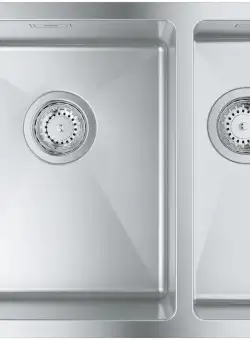 Chiuveta bucatarie Grohe K700U 60 -S cu doua cuve inegale 595x450mm montare sub blat inox