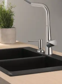 Chiuveta bucatarie Hansgrohe S510-F770 SilicaTec 370/370 cu 2 cuve 51x88x19cm stone grey