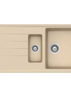 Chiuveta bucatarie Schock Element D-150 Cristalite Moonstone, granit, reversibila, montare pe blat 100 x 50 cm