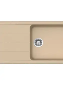 Chiuveta bucatarie Schock Formhaus D-100L Cristalite Moonstone, granit, reversibila, montare pe blat 100 x 50 cm