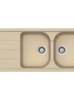 Chiuveta bucatarie Schock Formhaus D-200 Cristalite Moonstone, granit, reversibila, montare pe blat 116 x 50 cm