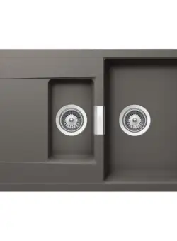 Chiuveta bucatarie Schock Mono D-150 Cristadur Silverstone, granit, reversibila, montare pe blat 86 x 51 cm