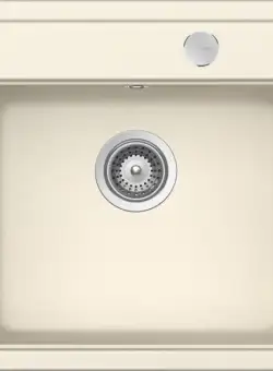 Chiuveta bucatarie Schock Mono N-100S Cristadur Magnolia cu sifon automat, granit, montare pe blat, alb cremos