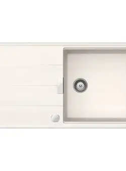 Chiuveta bucatarie Schock Tia D-100L Cristadur Polaris cu sifon automat, granit, reversibila, montare pe blat 100 x 50 cm