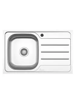 Chiuveta Sanobi, 1 Cuva stanga, Inox lucios, pe blat, 80 x 50 cm