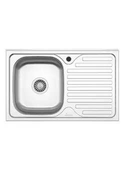 Chiuveta Sanobi, 1 Cuva stanga, Inox lucios, pe masca, 80 x 50 cm