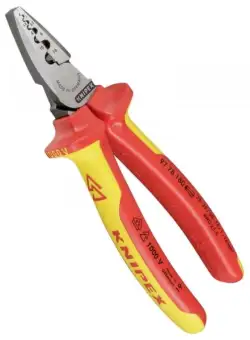 Cleste profesional izolat pentru sertizat ferule Knipex 97 78 180, 180 mm, O0.25-16 mm ²