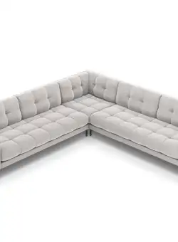 Coltar 6 locuri Bali velvet/picioare negre – L256 x l256 x h75